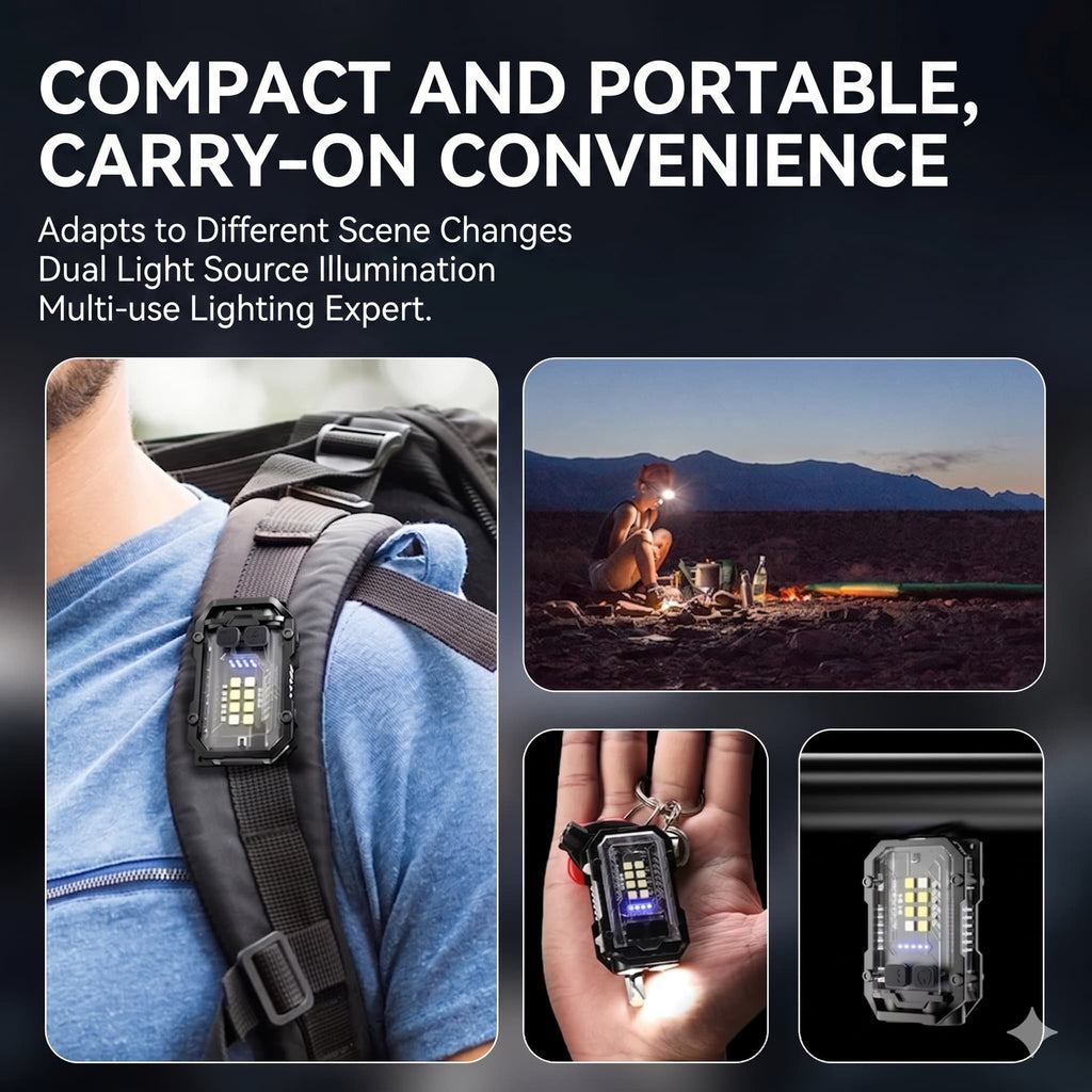 8 LEDs Y20 PRO EDC Portable Keychain Flashlight - ELVVV