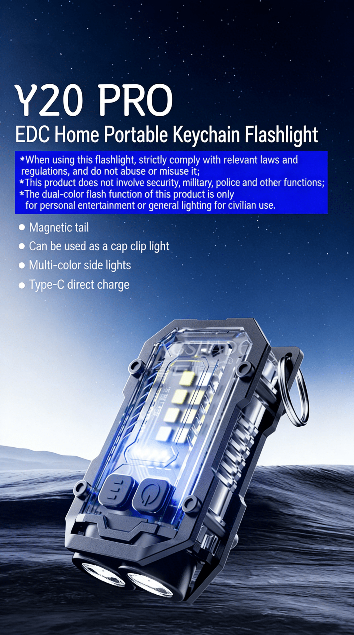 Y20 PRO EDC Portable Keychain Flashlight - ELVVV